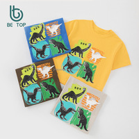 T-shirt d'été tendance pour enfants, version coréenne, 100 % coton, à manches courtes, pour garçons et filles, motif dessin animé, en stock, prix bas, vente chaude