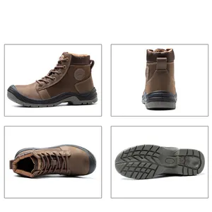 Bottes de sécurité anti-brûlure pour hommes, bottes de sécurité à bout en acier, antidérapantes, anti-crevaison, chaussures de sécurité pour le travail