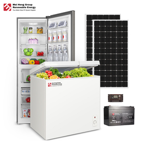 <b>12v</b> 24v Home Double Door Upright 50w 98l 120l 118l 158l 208l 88w Solar Refrigerator Deep <b>Freezer</b> With Solar Refrigerator With So - Product Image 3