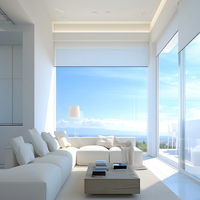 Fenêtre Panoramique Fixe Plancher-Plafond en Aluminium à Double Vitrage Trempé, Design Européen Personnalisé, pour Villa Moderne à Rupture de Pont Thermique