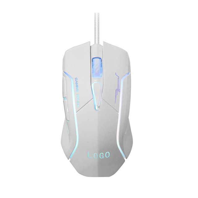 New USB Wired Optical Sensor Gaming Mouse PC Computer 6D Buttons RGB Backlight Gaming Mice with Rubber Scroll Wheel, GM-012U