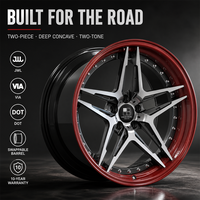 Jantes forgées en deux parties à dix branches argentées avec baril rouge 18 19 20 21 pouces 5x112 5x114.3 5x120 BMW M4