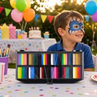 Palette de peinture pour le visage professionnelle de 12 couleurs, peinture pour le corps à base d'eau, kit de maquillage pour Halloween, sans danger, non toxique, pour enfants