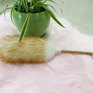 Sợi Nhỏ Làm Sạch Khăn Lau Bụi Bán Buôn Chính Hãng Lambswool Khăn Lau Bụi Với Tre Xử Lý Khăn Lau Bụi - Product Image 3