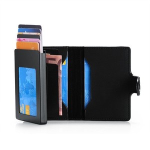 Cartera de metal de aluminio de cuero de <span class=keywords><strong>los</strong></span> titulares de tarjetas de crédito del negocio RFID para el hombre - Product Image 2