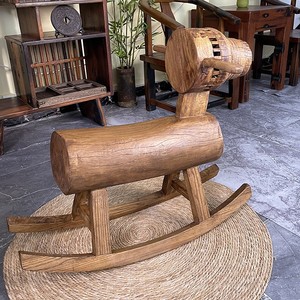 Nouvelle chaise à <span class=keywords><strong>bascule</strong></span> créative en bois massif de style chinois <span class=keywords><strong>pour</strong></span> enfants et adultes - Décoration de cour <span class=keywords><strong>pour</strong></span> gîte - Modèle de la marque Qunshan - Product Image 2
