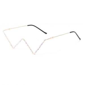 Novedades en Gafas de Moda de Lujo para Mujer, Monturas de Gafas con Forma de V sin Lentes, con Diamantes de Imitación - Product Image 4