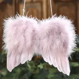 Baby Infant White Fluff Feather Angel Wings Halo Baby Cupid Cosplay Photography Props Costumes Kit für 0-6 Months Old Baby