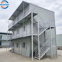 Maison conteneur préfabriquée modulaire WinFair Mexico 20 pieds à 3 étages, en kit, pour dortoir, bureau, camp / Certifiée CE