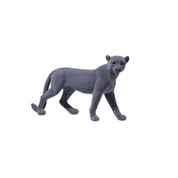 Estatua de leopardo de resina flocado para decoración del hogar, juguete artístico de leopardo de gran tamaño