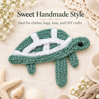 Applique tortue verte au crochet, patch tricoté fait main pour vêtements, sacs, chapeaux, artisanat DIY, couture, décoration, accessoire tortue de mer mignon 5,1 pouces