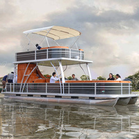 Nouveau design de luxe, yacht de fête de 30 pieds, bateau ponton en aluminium à double pont pour la pêche en haute mer, à vendre