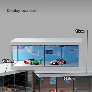 Modellino Auto in Scala 1:64, Espositore Simulazione <span class=keywords><strong>Garage</strong></span>, Scatola Antipolvere in PVC Acrilico con Luce - Product Image 2