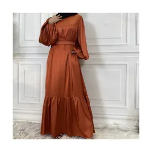 SIPO Habaya Muslim Clothing Puff Sleeve Dress Open Abaya Women Party Evening Dress