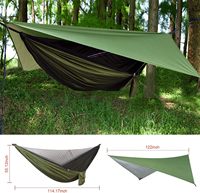 Doppel-Camping-Hängematte 210T Nylon-Regenschutzplane mit Moskitonetz Leichtgewichtig Tragbar für Wandern Reisen Rucksackreisen OEM