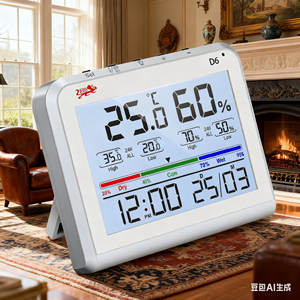 D6 kỹ thuật số Nhiệt ẩm kế EU Phiên bản-Độ chính xác cao trong nhà nhiệt độ độ ẩm màn hình với chỉ số thoải mái, - Product Image 4