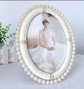 Khung Ảnh Bộ Khung Ảnh Ngọc Trai Trắng Hình Bầu Dục Tùy Chỉnh Khung Ảnh Cổ Điển Cao Cấp Trang Trí Phong Cách Sáng Tạo Cung Điện Châu Âu - Product Image 3