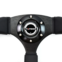 Leaders Universal Real Leather 14 pouces 350mm 5cm Deep Wheel JDM Racing Simulation Volant épaissi et lesté