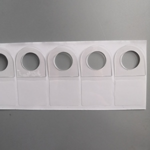 Euro Khe Cắm Lỗ Lỗ Duy Nhất Gấp-up Nhựa Treo <span class=keywords><strong>Tab</strong></span> Tự Dính Pet Vòng Hiển Thị Móc - Product Image 1