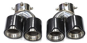 Schwarze Quad-Auspuffblenden aus Karbonfaser für BMW G20 G21 G28 G22 G23 G26 G42 <span class=keywords><strong>M</strong></span> Performance Endrohrblenden M240i M340i M440i - Product Image 5