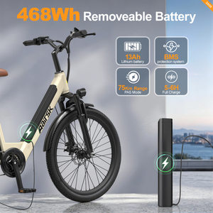 Bicicleta Urbana Aairsk S600 de 26 Pulgadas con Cuadro de Acero al Carbono, Batería de Litio de 36V 13Ah, Disponible en el Reino Unido - Product Image 3