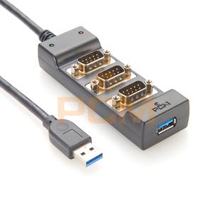 Usb <span class=keywords><strong>3</strong></span>.0 Naar Triple <span class=keywords><strong>3</strong></span> Poort Rs232 Db9 9 Pin Seriële Kabel Adapter Converter Mannelijk Naar Vrouwelijk Type-A Met Chipset En Led-Indicatoren - Product Image 4