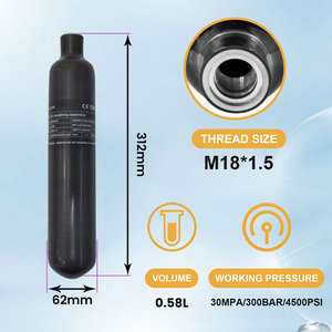TUDIVING Haute Pression 4500psi 300bar M18 * 1.5 0.58L Entièrement Enveloppé Composite PCP Paintball <span class=keywords><strong>Bouteille</strong></span> <span class=keywords><strong>De</strong></span> Gaz En Fiber <span class=keywords><strong>De</strong></span> <span class=keywords><strong>Carbone</strong></span> <span class=keywords><strong>Bouteille</strong></span> D'air - Product Image 4