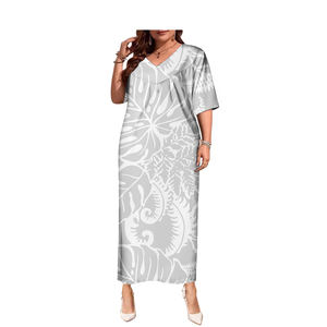 <span class=keywords><strong>Tenue</strong></span> décontractée Polynésienne Samoan Puletasi Robes de <span class=keywords><strong>soirée</strong></span> Femme Robe d'automne personnalisée Vêtements de plage hawaïens - Product Image 5