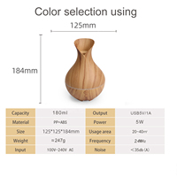 Bouilloire créative, machine d'aromathérapie, mini diffuseur d'huiles essentielles, céramique électrique, ultrasonique, 180ml