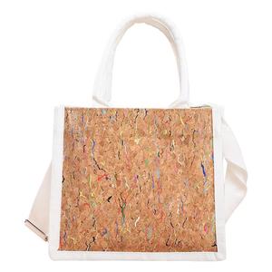 סיטונאי huapu holk-010 תבואה עץ מותאם אישית שילוב תיק נשים עם רוכסן סגירה כותנה ידית ליבה מלאה - Product Image 1