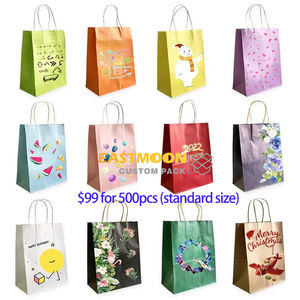 Sacs en papier kraft biodégradables écologiques personnalisés en gros pour supermarchés, blancs, bruns, noirs, avec poignées torsadées - Product Image 6