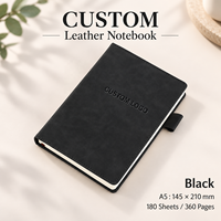 Carnet en cuir PU A5 avec logo personnalisé, fermeture à boucle, 180 feuilles, 360 pages, couverture rigide, journal pour cadeau d'entreprise