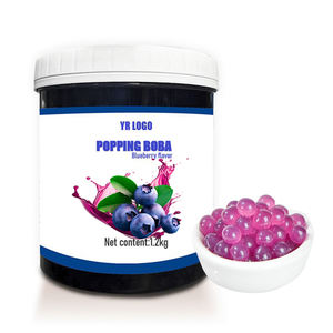 Perles de boba éclatantes saveur myrtille en gros, billes de jus de fruits pour thé boba éclatant de Taïwan, garnitures halal certifiées pour thé au lait et granités - Product Image 4