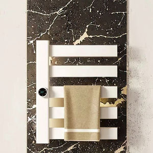 Toallero Eléctrico Blanco Inteligente de Acero Inoxidable Cromado, Calentador de Toallas de Secado Rápido, Moderno para Baño - Product Image 3