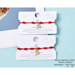 Braccialetto Festival dei Sette Stelle di Leone, Cordoncino Rosso con Charm in Acciaio Inossidabile, Regalo per Donne - Product Image 1