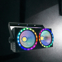 2x100W LED Blinder Cob Strobe Wash DJ Focos DMX Sonido activado Cool Warm White Audience para Church Venue 2 Eyes Laser