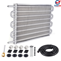 Kit d'accessoires de modification automobile 8 rangées argenté : Condenseur de type tuyau pour climatisation, Refroidisseur/radiateur d'huile de type tube