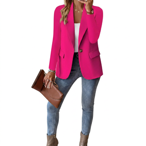 Blazer d'affaires élégant pour homme, personnalisé, de haute qualité, en gros, à double boutonnage, couleur unie, avec revers et manches fendues, tendance - Product Image 1