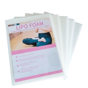 Almohadillas de espuma Lipo <span class=keywords><strong>WX</strong></span> blancas/negras de 11''x8'' y 13 mm de grosor para tabla abdominal de compresión y liposucción - Product Image 1