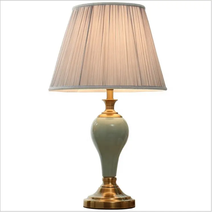 Moderntablelamps sang trọng Bảng Đèn gốm đèn phòng ngủ vải bóng đèn bàn cạnh giường ngủ