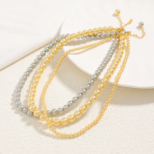 เครื่องประดับแฟชั่นชุบทองแท้ขายส่งลูกปัดแก้วสร้อยคอมุกชุดของขวัญวันครบรอบ - Product Image 5