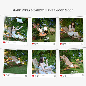 Ensemble de chaises longues pliantes pour le camping et la détente en plein air, pour petit balcon, chaise de terrasse portable, fauteuil inclinable, mobilier de jardin - Product Image 4