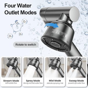 Robinet mélangeur multifonction rotatif à 360° pour évier de cuisine, avec extension de robinet rotative à 1080° et aérateur pour cuisine - Product Image 5