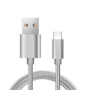 Cable Micro USB de nailon trenzado para teléfono móvil, Cable de sincronización 2.1A, 1M, 1,5 M, 2M, para OPPO VIVO, Moto