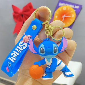 Porte-clés en PVC imprimé UV au design créatif de dessin animé et d'anime, style campus jeune, motif Stitch, mignon, pour fête costumée, pendentif unisexe - Product Image 6