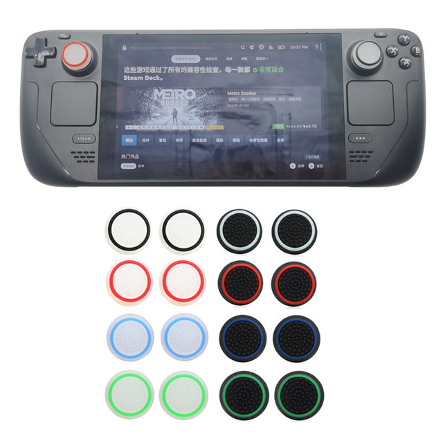 SYYTECH Double Color Silicon Joystick Protector Grip Cap Gel Thumb Stick Grip Cap for Steam Deck Gaming Accessories