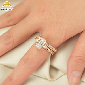 Anillo Personalizado Goldleaf de Oro Rosa de 14k y 18k con Diamante Cultivado en Laboratorio OCT 1CT 2CT 3CT DEF VVS VS - Product Image 3