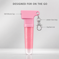 Capuchon porte-clés en silicone Firduas pour brillant à lèvres et baume à lèvres, étui de transport portable avec mousqueton argenté, fourniture OEM