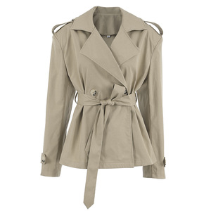 <span class=keywords><strong>Manteau</strong></span> trench décontracté <span class=keywords><strong>mi</strong></span>-<span class=keywords><strong>long</strong></span> kaki à col cranté et ceinture nouée, nouvelle collection automne 2025 pour <span class=keywords><strong>femme</strong></span> - Product Image 5