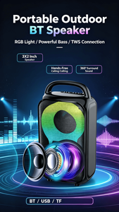 Altavoz Portátil Inalámbrico con Bluetooth, Luces RGB de Discoteca, Subwoofer para Baile al Aire Libre, Sonido Estéreo de Escritorio, Gran Volumen y Bajos Potentes - Product Image 5